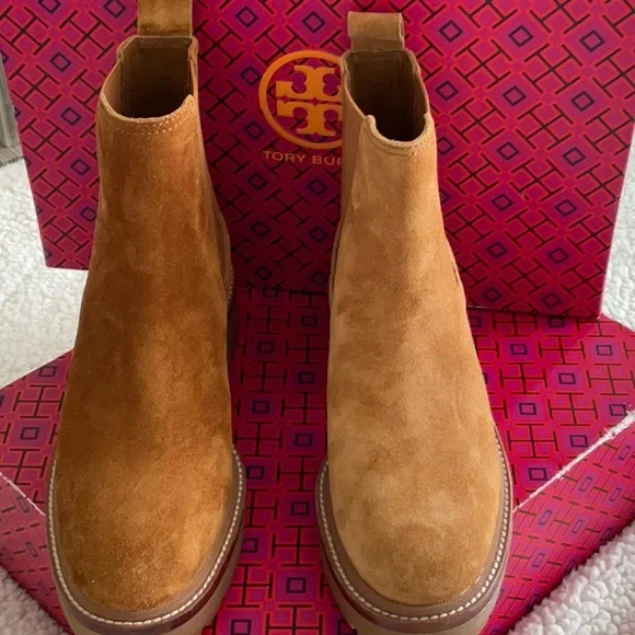 TORY BURC CHELSEA 50mm ANKLE BOOTS color brown size 5.5and 6 - Picture 4 of 10